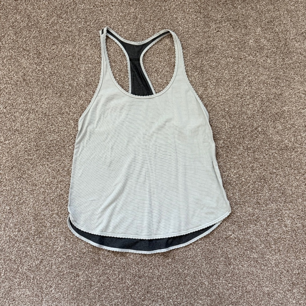 LULULEMON 105F Singlet tank top Heathered Light Gray 8